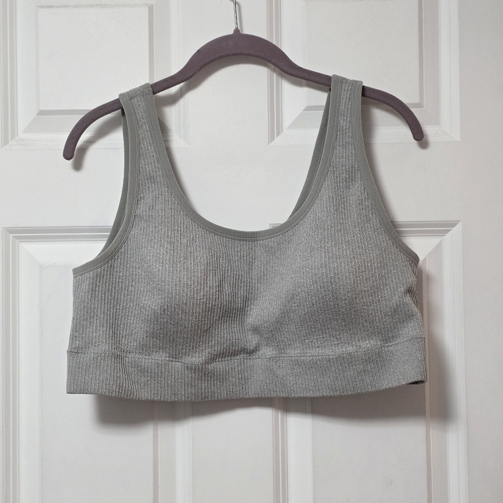 Torrid Grey Scoop Neck Ribbed Seamless Bralette 3x